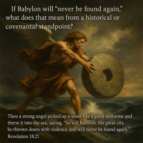 poster Babylon - If Babylon will 'never be found again,' what does that mean from a historical or covenantal standpoint? (Revelation 18:21)