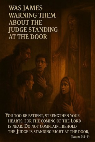 poster James 5:8-9 standing at the door - Was James warning them about the Judge standing at the door (James 5:8-9)?