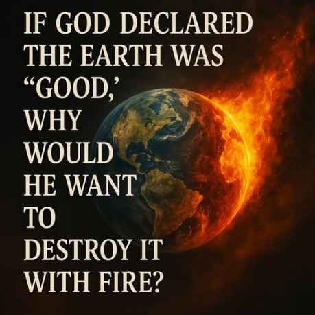 poster 2 Peter 3:10 - If God Declared the Earth Was Good, Why Would He Want to Destroy It with Fire? 2 Peter 3:10